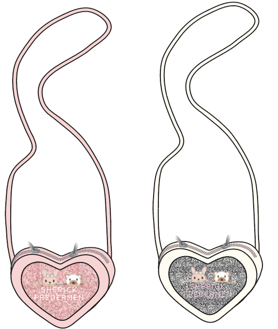 3D Heart-Shaped Giltter Crossbag