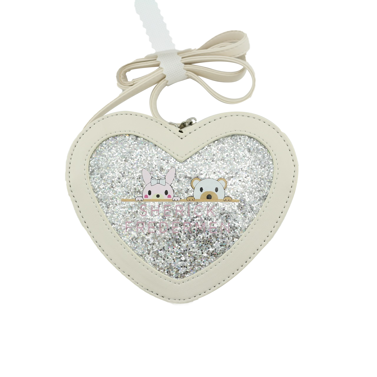 3D Heart-Shaped Giltter Crossbag