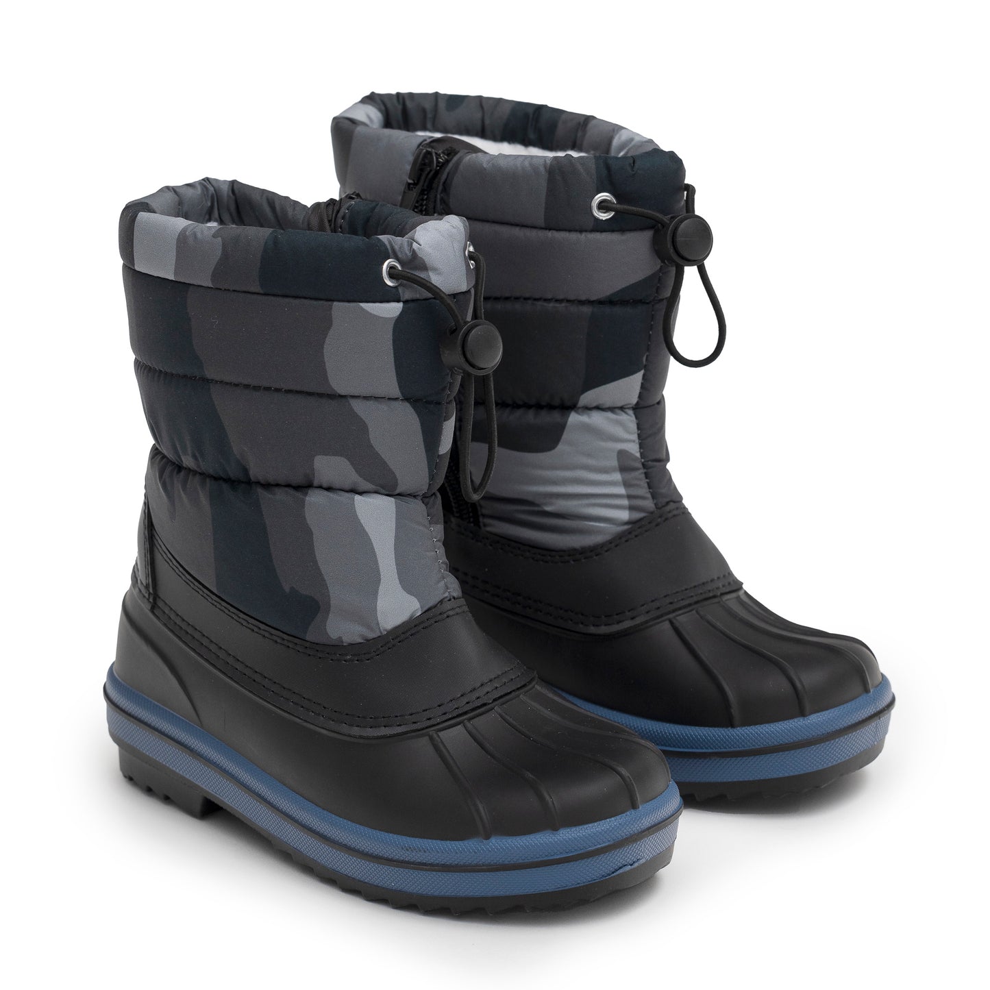 Water Repellent Winter Boot- Navy x Grey Print(Camou)