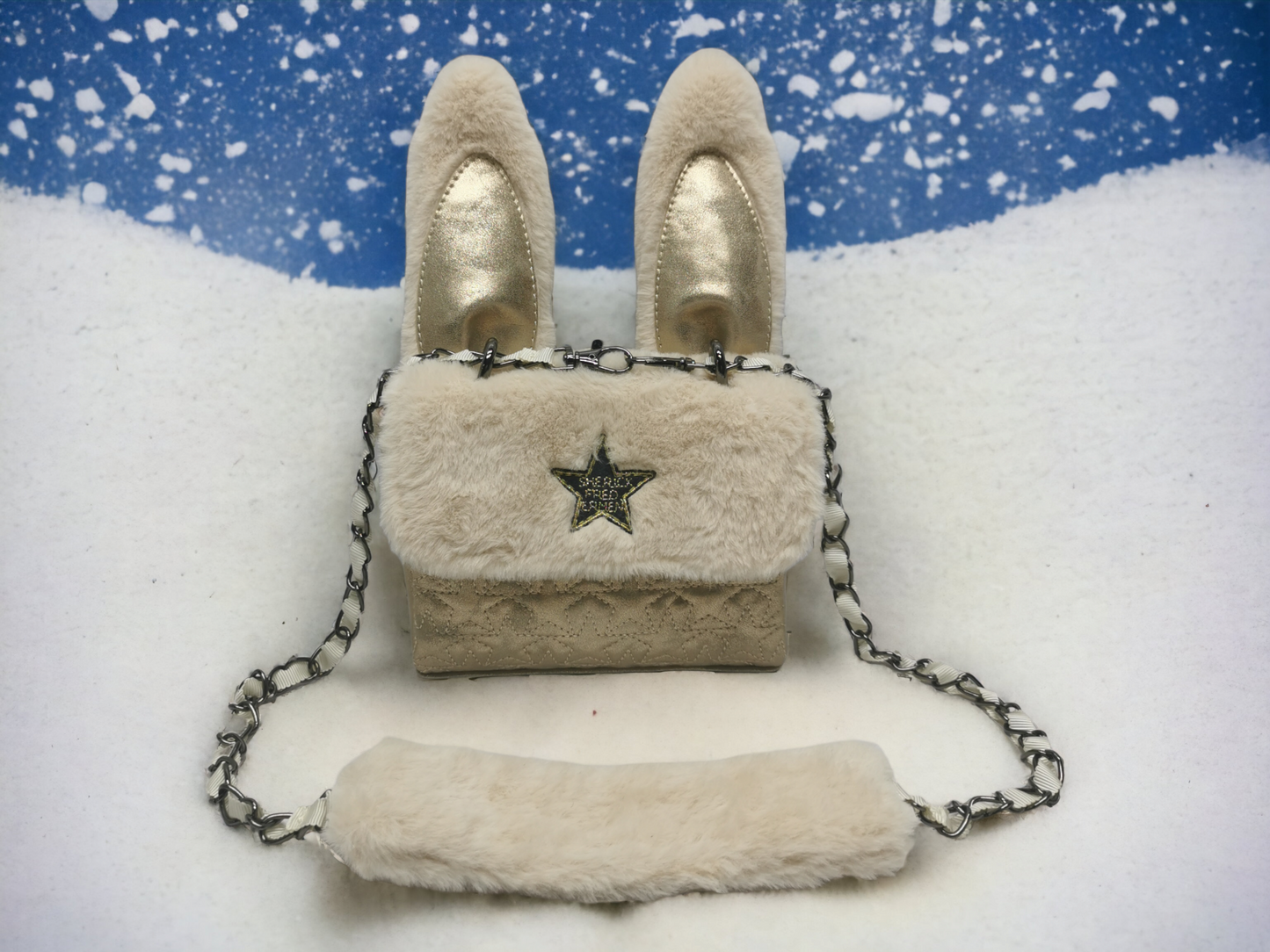 Recycle PU bunny crossbody bag