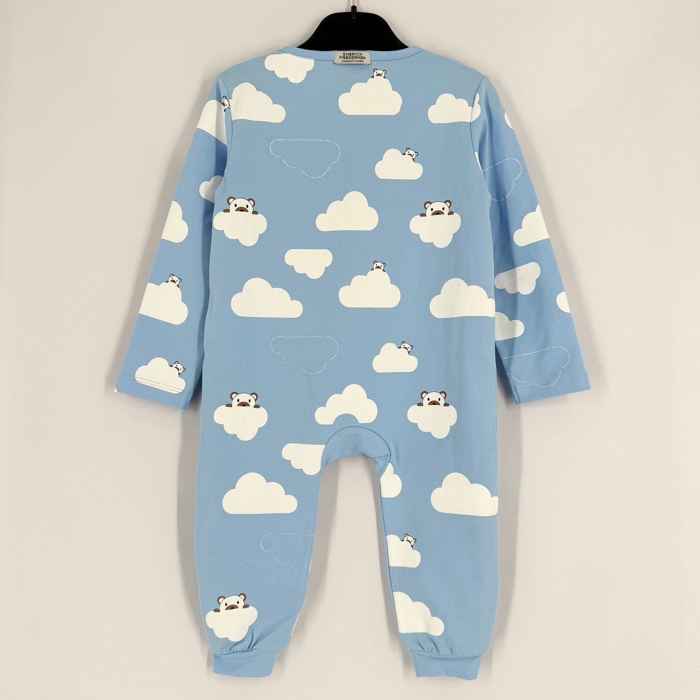 Double Zipper Romper (Blue Fredermen on the Cloud)