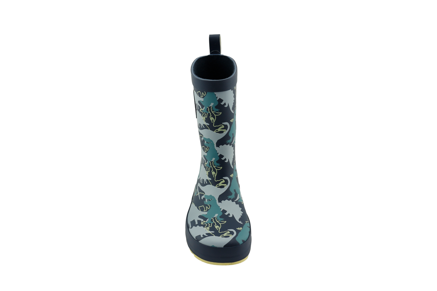 Dino Adventure Rainboots with Neon Yellow Sole