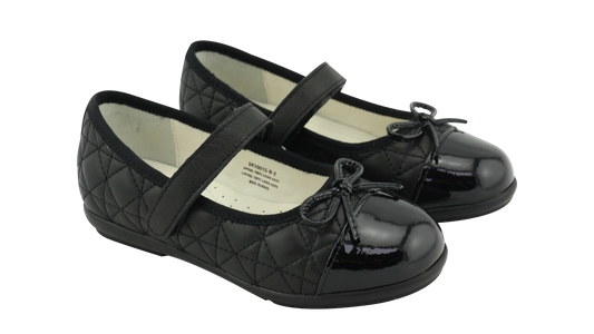 Classic Lambskin with Patent Leather Mary Jane with Emboridery