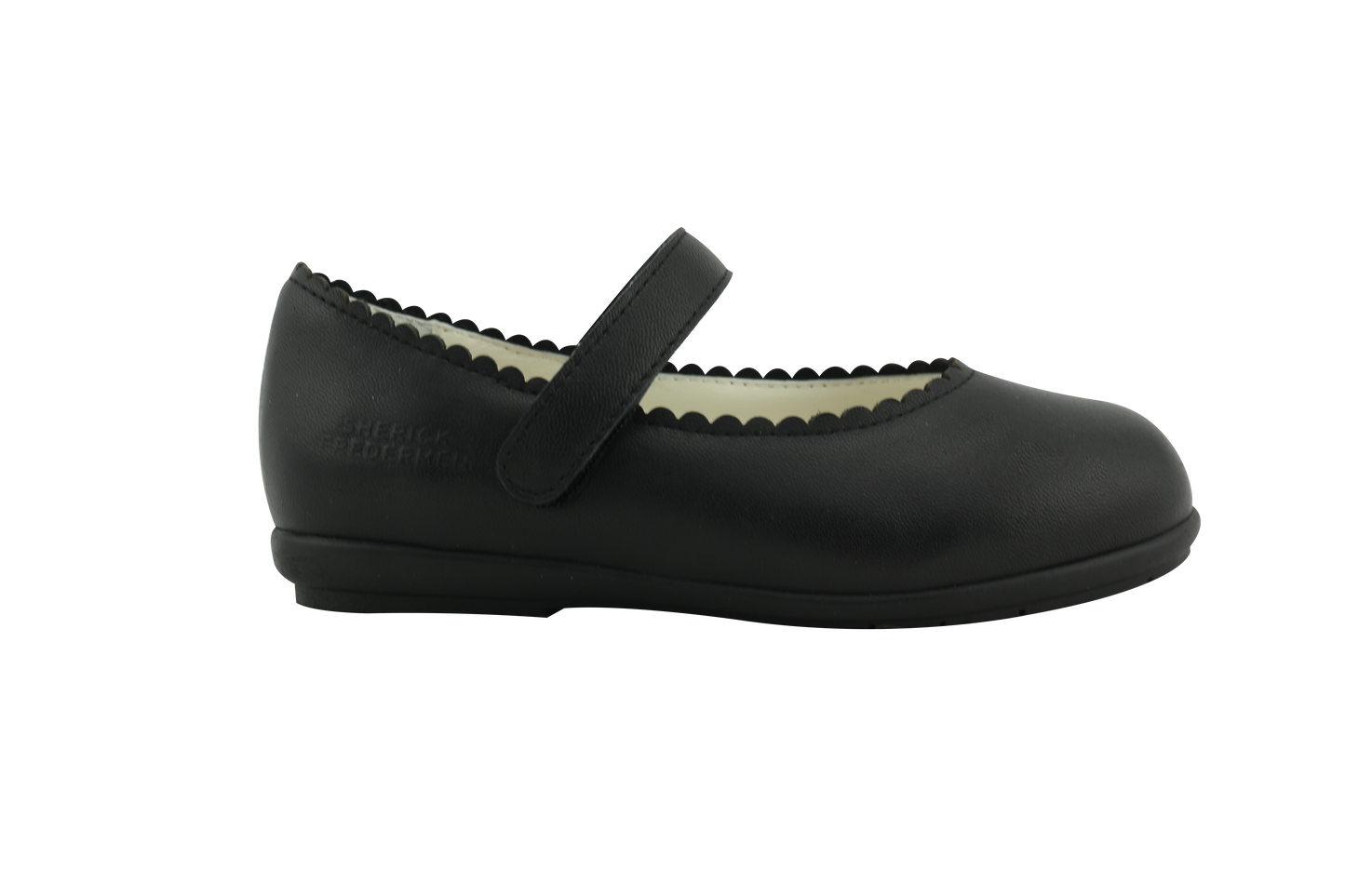 Elegant Lambskin Scalloped Mary Jane with Strap (Chloe)