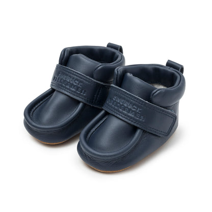 Navy Baby Wallabee Chukka Bootie with Velcro