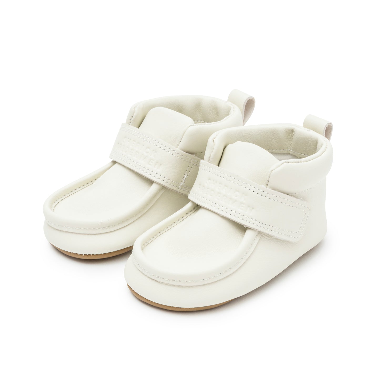 White Baby Wallabee Chukka Bootie with Velcro