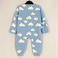 Double Zipper Romper (Blue Fredermen on the Cloud)