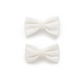 White Linen Bow Hair Clip
